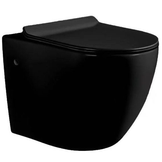 V&auml;ggh&auml;ngd toalett inkl. Dold cistern | Svart | Toalettpaket | V&auml;ggh&auml;ngd toalett + cistern