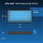 Bestway pool ovan mark 9,56x4,88m � 132cm djup | APX 365� Rektangul�r St�lpool (561KJ)