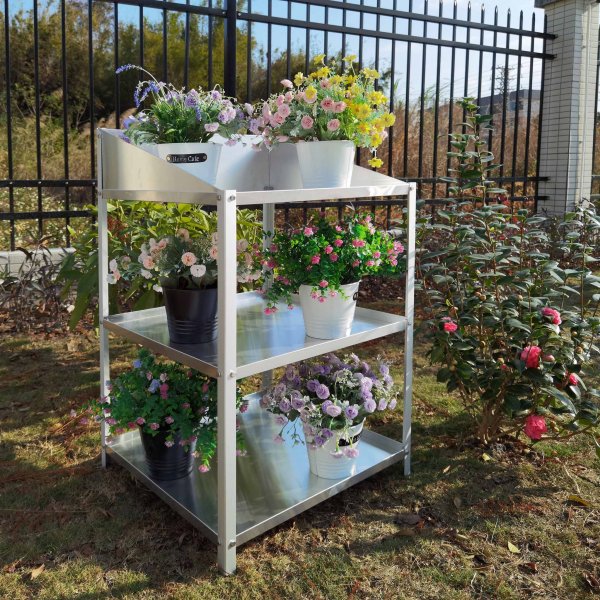 Växthushylla med tre nivåer - Aluminium Växthushylla med tre nivåer - Aluminium