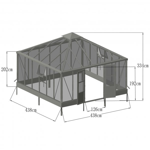 Orangeri och uterum 19,2m | Kvadratiskt premium-vxthus