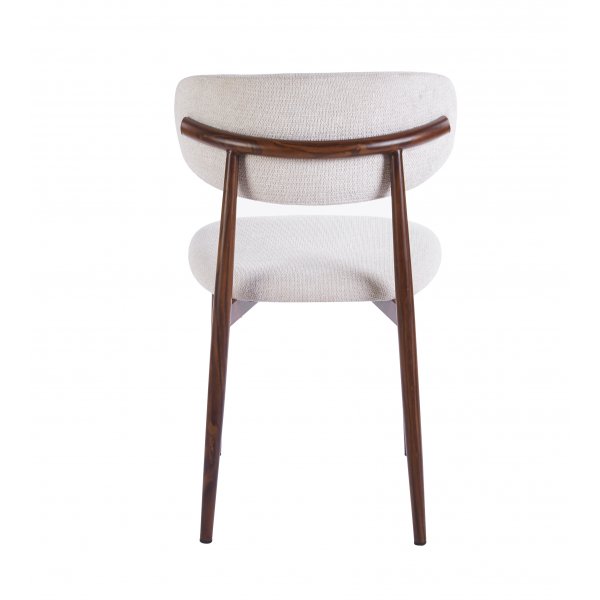 Matstol i beige tyg med valn�tsf�rgad stomme, 4-pack | Ingrid