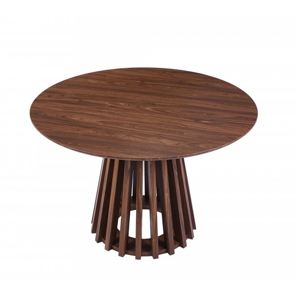 Runt matbord 120 cm i brunbetsad ek med plats f�r 4�5 personer | Inez