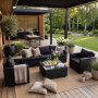 Loungegrupp utem�bler | Svart konstrotting | Huvudsk�r