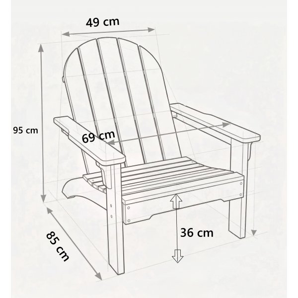 Adirondack-stol i teak – Klassisk trädgårdsstol för uteplats & altan | 95 cm hög rygg Adirondack-stol i teak – Klassisk trädgårdsstol för uteplats & altan | 95 cm hög rygg
