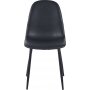 Matstolar i svart PU-l�der med metallunderrede, 4-pack