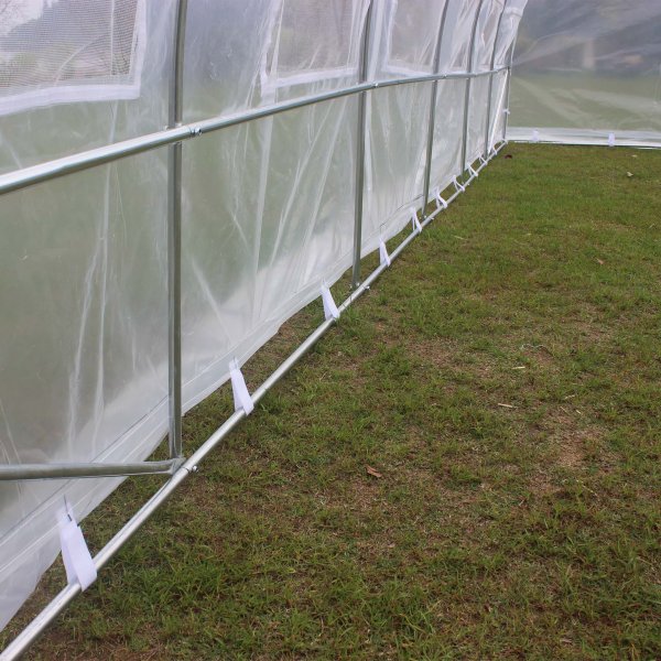 Tunnelvxthus 18m | Stlram med transparent PE-plastverdrag