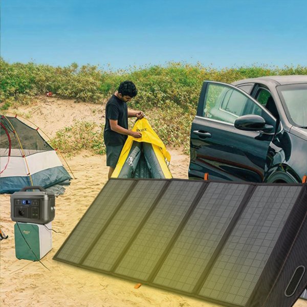 Portabel solpanel 100W | Vikbar | Ladda 3 enheter samtidigt Portabel solpanel 100W | Vikbar | Ladda 3 enheter samtidigt