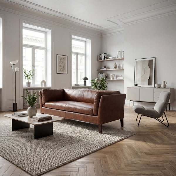 Soffa 3-sits | Vintagebrunt konstläder, skumstoppning & trästomme | Heritage Soffa 3-sits | Vintagebrunt konstläder, skumstoppning & trästomme | Heritage
