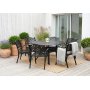 Rund matgrupp i aluminium f�r utomhusbruk | �130 cm | 6 stolar | Svart