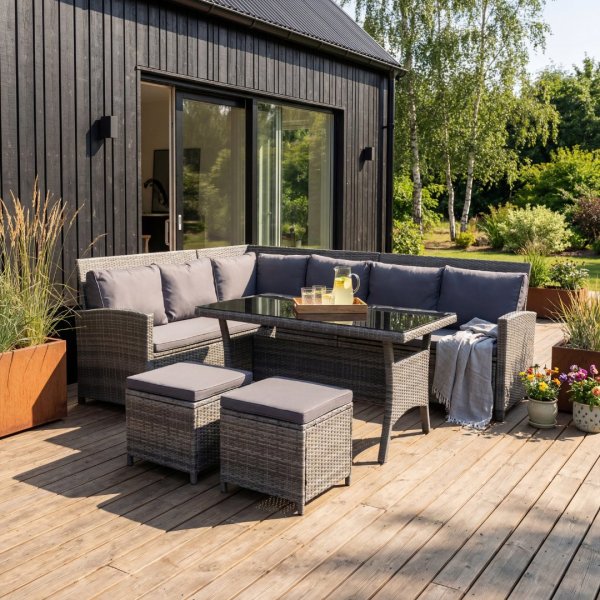 Exklusiv loungegrupp | Inbyggd förvaring | Lyfco Tanumshede - Grå Exklusiv loungegrupp | Inbyggd förvaring | Lyfco Tanumshede - Grå