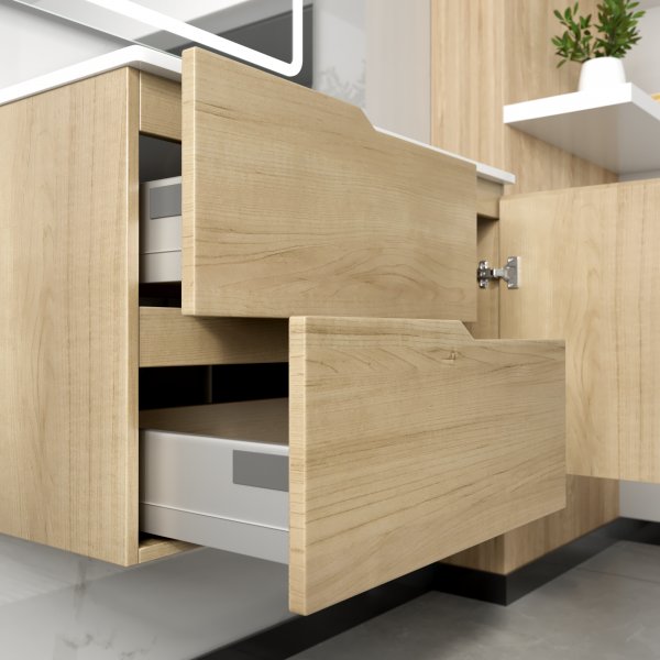 Badrumspaket | Kommod 80cm | Rektangulär LED-spegel | Milan Badrumspaket | Kommod 80cm | Rektangulär LED-spegel | Milan