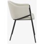 Karmstolar i beige tyg med svarta metallben, 2-pack | Stacey