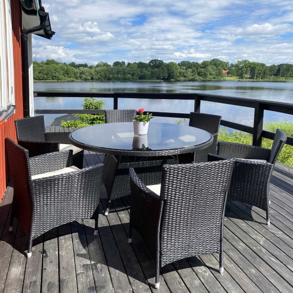 Rund matgrupp utemöbler | 6 stolar | Dynor ingår | Lyfco Tylösand Rund matgrupp utemöbler | 6 stolar | Dynor ingår | Lyfco Tylösand