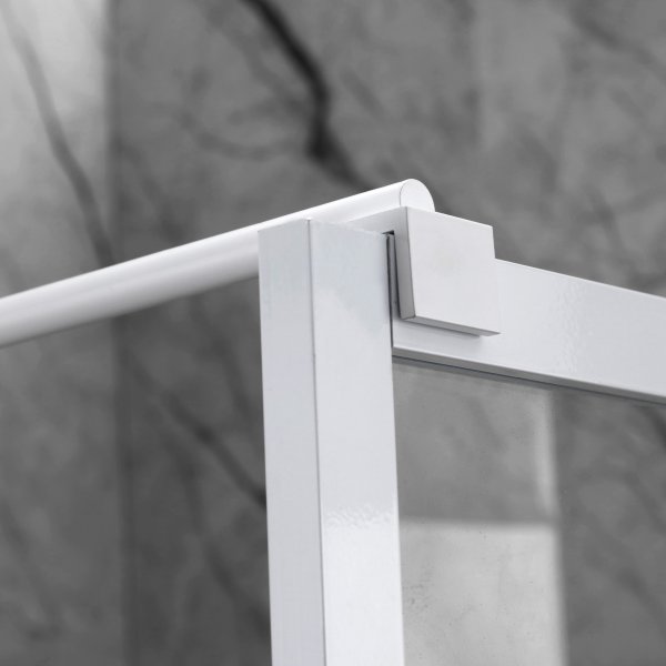 Duschv�gg med vit spr�js | 6mm s�kerhetsglas