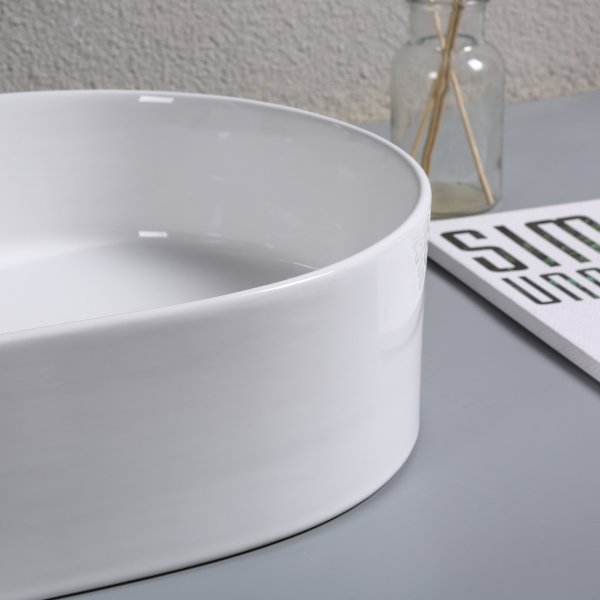 Ovalt handfat / tvättställ för bänk Ovalt handfat / tvättställ för bänk