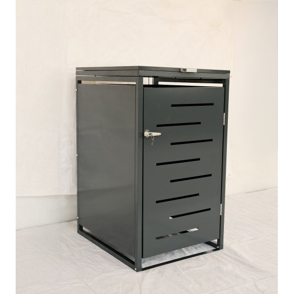 Soptunneskjul 1 kärl | Låsbar | Gasfjäder & ventilation | Mörkgrå metall Soptunneskjul 1 kärl | Låsbar | Gasfjäder & ventilation | Mörkgrå metall