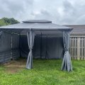 Kundbild Paviljong 4x3m med paviljongväggar | Grå: Lätt att montera. Står man ska...