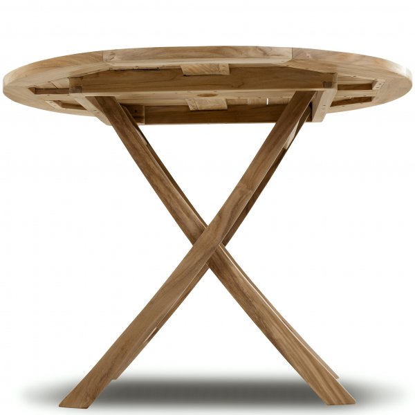 Runt utebord i premiumteak | 4 stolar |Lyfco Smgen