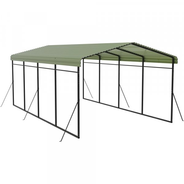 Carport 6x3,6 m | Metallram med färgplåtstak | Pulverlackerad stålkonstruktion för bil, båt & maskinskydd Carport 6x3,6 m | Metallram med färgplåtstak | Pulverlackerad stålkonstruktion för bil, båt & maskinskydd