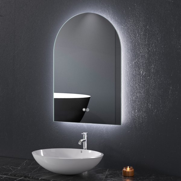 Badrumsspegel med LED-belysning | Dimmer och Anti-fog | Valvformad | ADRIENNE Badrumsspegel med LED-belysning | Dimmer och Anti-fog | Valvformad | ADRIENNE