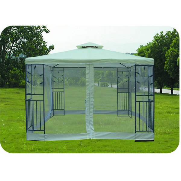 Pergola 3x3 med myggnt till uteplats | Beige