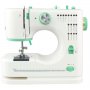 Symaskin elektrisk | 16 s�mmar & LED-belysning | Fotpedal f�r hemmabruk | Vit/Gr�n