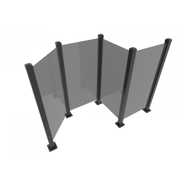 Glasr�cke / staket i tonat glas | 1000�975 mm � 6 mm | 5-pack