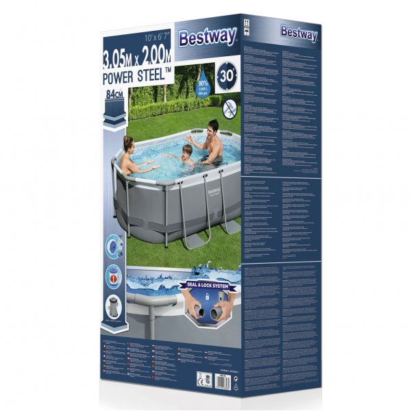 Bestway pool ovan mark 3,05x2m - 84cm djup | Power Steel Oval (5614A) Bestway pool ovan mark 3,05x2m - 84cm djup | Power Steel Oval (5614A)