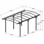 Carport 15,1m | Extra hg | Aluminiumstomme & kanalplasttak