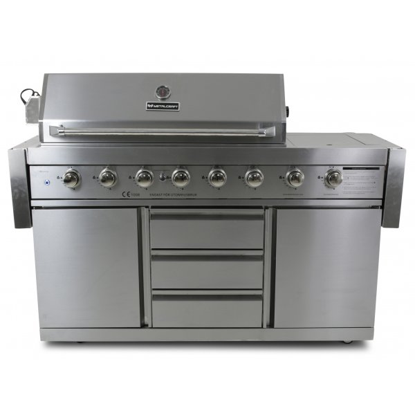 Stor rostfri gasolgrill/utekk med varmluftsfunktion | New Orleans