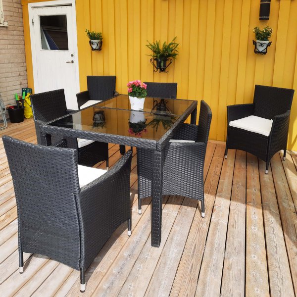 Matgrupp utembler | 6 stolar | Inklusive dynor