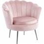 F�t�lj i rosa sammet med kromade ben och v�gformat ryggst�d | Kingsley