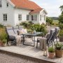 Loungegrupp i aluminium med recliner � Soffa, 2 stolar & bord | Apelviken