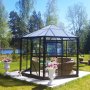 Orangeri och lusthus 7,8m | Sexkantigt vxthus| 4mm skerhetsglas