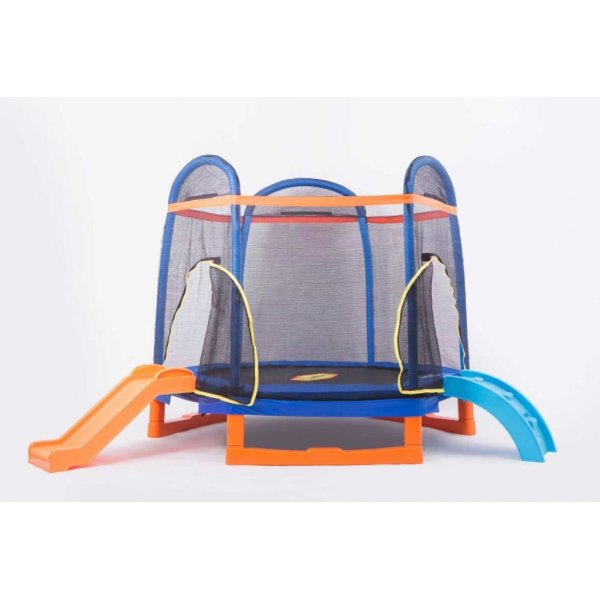 Studsmatta 220 cm – Hexagon, 36 fjädrar, 100 kg maxvikt & PE-säkerhetsnät Studsmatta 220 cm – Hexagon, 36 fjädrar, 100 kg maxvikt & PE-säkerhetsnät