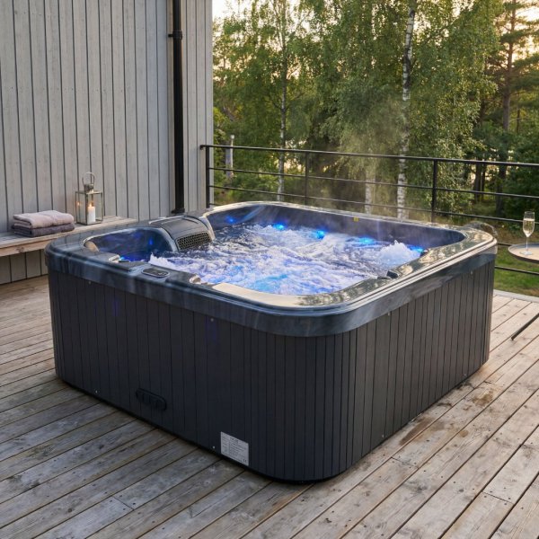 Spabad Zeus Blackline | 190x190cm | 4-6 personer | Balboa� & Lucite�