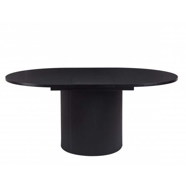 F�rl�ngningsbart runt matbord 140�180 cm i svartbetsad ek med plats f�r 6�8 personer | Astrid