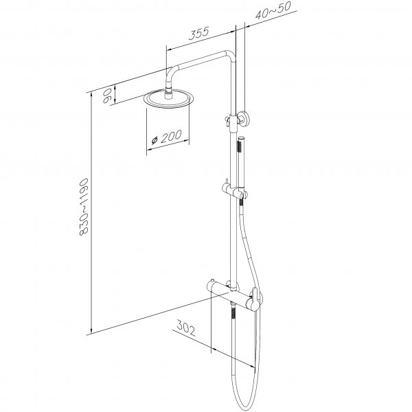 Takduschset komplett paket | Misty - Krom