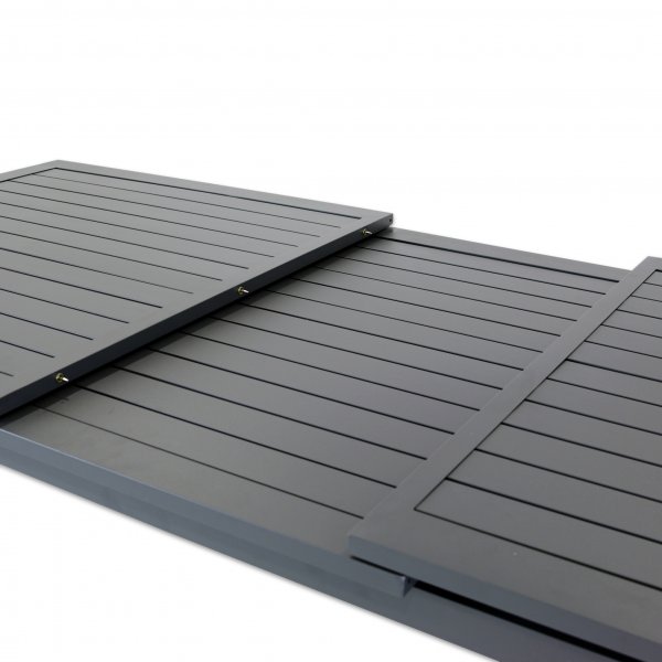 Förlängningsbart bord i aluminium 180-240cm | 8 positionsstolar Förlängningsbart bord i aluminium 180-240cm | 8 positionsstolar