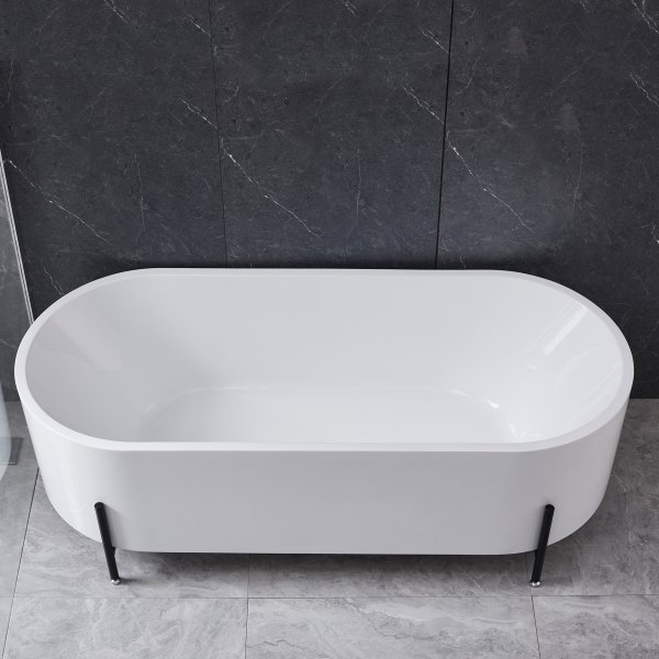 Badkar med ben 170cm | Helgjutet i akryl | Runda kanter