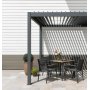 Pergola 3x3 m med lamelltak | Grå stålpergola för uteplats Pergola 3x3 m med lamelltak | Grå stålpergola för uteplats