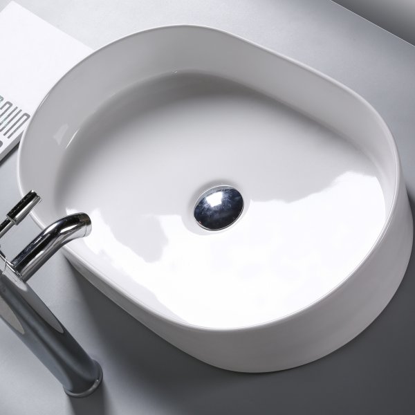 Ovalt handfat / tvättställ för bänk Ovalt handfat / tvättställ för bänk