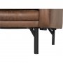 3-sitssoffa i cognacsf�rgat ecol�der | Gener�s komfort, tidl�s design & svarta metallben | Harpan