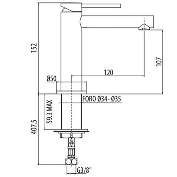 Tvättställsblandare i mässing | Mila - Svart Tvättställsblandare i mässing | Mila - Svart