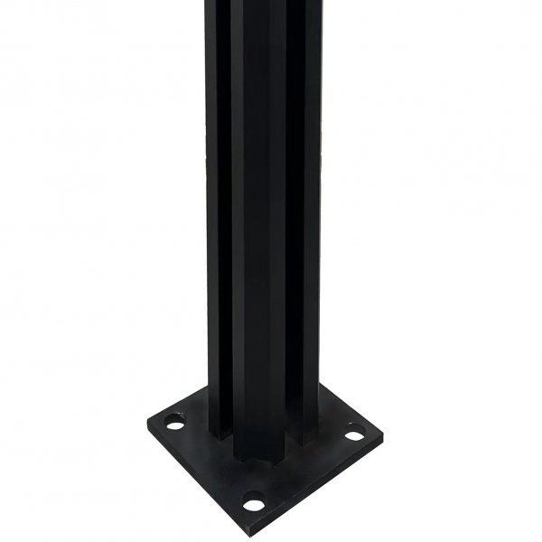 Hrnstolpe till glasrcke - 90 grader | Svart
