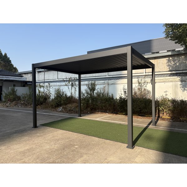 Pergola 4x3 | 100% Aluminium | Gr� pergola f�r uteplats & tr�dg�rd