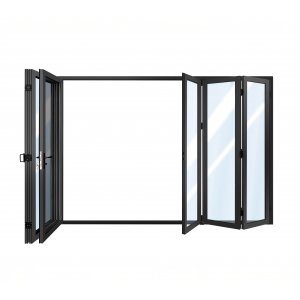Vikbar altandörr i aluminium 3,0 x 2,43 m | Antracitgrå | 5 mm härdat glas Vikbar altandörr i aluminium 3,0 x 2,43 m | Antracitgrå | 5 mm härdat glas