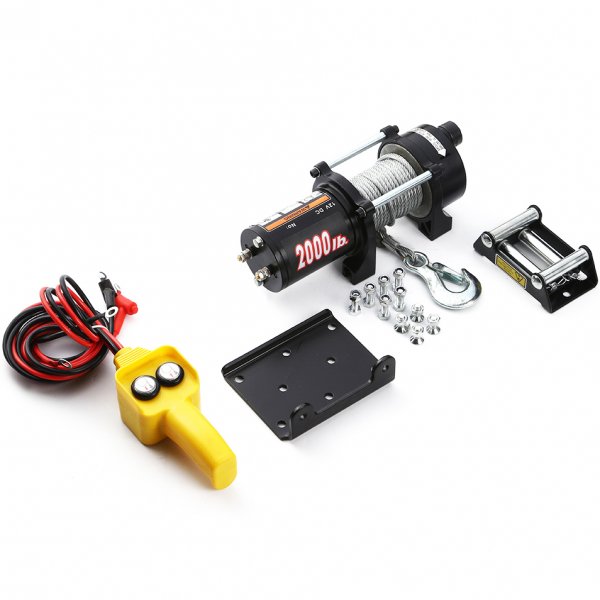 Elektrisk vinsch 12V fr ATV, bttrailer, mm | Dragkapacitet 907kg