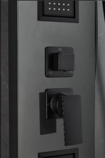 Duschpanel i svart rostfritt stl | Luna