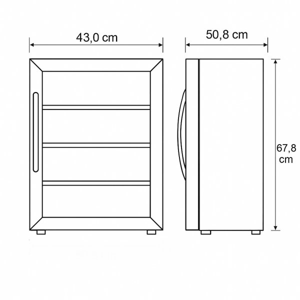 Utomhus kyl i rostfritt stl | UV-glas & LED-belysning | 63L